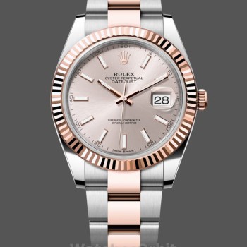 Replica Heren Rolex Datejust 41-126331 0009, tweekleurig, roségoud, Sundust index wijzerplaat Sundust wijzerplaat