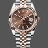 Replica Heren Rolex Datejust-m126331 0002, Automatisch, Roségoud & Staal, Bruine Wijzerplaat