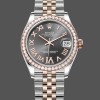 Replica Dames Rolex Datejust Lady 31-278381RBR, Rose Goud & Staal, Leisteen Romeinse Diamant VI Wijzerplaat, Diamant Bezel, Jubileum Armband