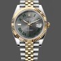 Replica Rolex Day Date 36-m128396TBR 0024 voor heren, 36mm, Helderblauwe Met Diamant bezette Wijzerplaat, Met Diamant bezette Ring, Blauw