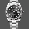 Replica Rolex Datejust 41mm Heren-m126334 0017-Geflutste ring-zwarte wijzerplaat Zwart