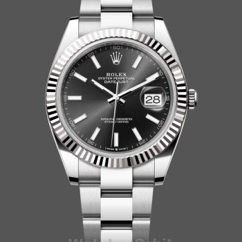 Replica Rolex Datejust 41mm Heren-m126334 0017-Geflutste ring-zwarte wijzerplaat Zwart