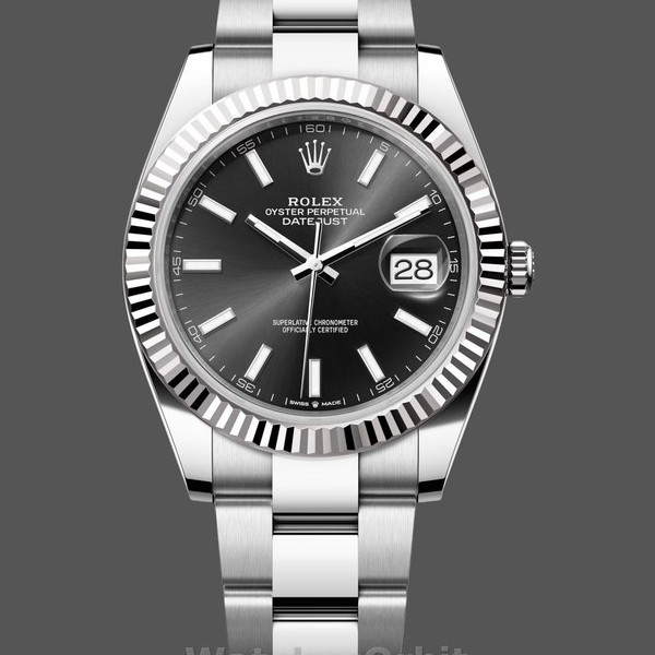 Replica Rolex Datejust 41mm Heren-m126334 0017-Geflutste ring-zwarte wijzerplaat Zwart