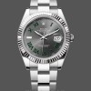 Replica Rolex Datejust 41mm Heren-m126334 0021-Gegolfde lunette-Grijze Wimbledon wijzerplaat