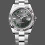 Replica Rolex Datejust 41mm Heren-m126334 0021-Gegolfde lunette-Grijze Wimbledon wijzerplaat