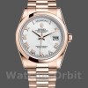 Replica Rolex Day-Date 36mm Unisex-118205-Everose Gold-White Dial Wit