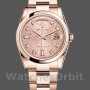 Replica Rolex Day-Date 36mm unisex-118205-Rose Gold-Pink Jubilee Diamond Dial Roze