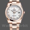 Replica Rolex Day-Date 36mm Unisex-118205-Witte Romeinse cijfers Wijzerplaat Wit