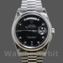 Replica Rolex Day-Date 36mm Unisex-118206-Black Diamond Dial Zwart