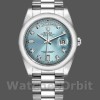 Replica Rolex Day-Date 36mm unisex-118206-IJsblauwe wijzerplaat-diamant-platina Ijsblauw
