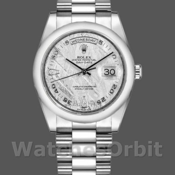 Replica Rolex Day-Date 36mm Unisex-118206-Meteoriet Grijze Wijzerplaat