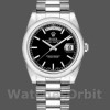 Replica Rolex Day-Date 36mm Unisex-118206-Platinum-Zwarte Wijzerplaat Luxe
