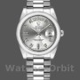 Replica Rolex Day-Date 36mm Unisex-118206-Zilver Diamanten Wijzerplaat-Platina Zilver