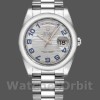Replica Rolex Day-Date 36mm Unisex-118206-Golfpatroon-IJsblauwe wijzerplaat-Arabische cijfers Ijsblauw