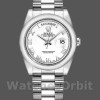 Replica Rolex Day-Date 36mm Unisex-118206-Witte Romeinse cijfers Wijzerplaat Wit