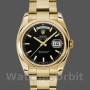 Replica Rolex Unisex's Day-Date 36mm Unisex-118208-Zwarte Arabische Wijzerplaat-Geel Goud Zwart
