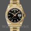 Replica Rolex Day-Date 36mm voor heren-118208-Zwarte wijzerplaat-Automatisch-Goud Zwart