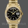 Replica Rolex Day-Date 36mm voor heren-118208-Zwarte wijzerplaat-Automatisch-Goud Zwart