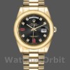 Replica Rolex Day-Date 36mm Unisex-118208-Zwart Diamond Dial Zwart
