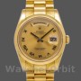 Replica Rolex Day-Date 36mm voor heren-118208-Champagne wijzerplaat-Romeinse cijfers Champagne