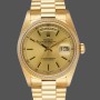 Replica Rolex Day-Date 36mm voor heren-118208-Champagne wijzerplaat-Gouden indexen-Geel goud