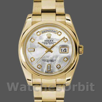 Replica Rolex Day-Date 36mm Unisex-118208-Parelmoer-Diamant wijzerplaat MOP