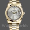 Replica Rolex Unisex's Day-Date 36mm Unisex-118208-Zilveren Dial-Domed Bezel Zilver