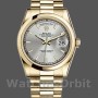 Replica Rolex Unisex's Day-Date 36mm Unisex-118208-Zilveren Dial-Domed Bezel Zilver