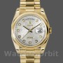 Replica Rolex Day-Date 36mm Unisex-118208-Zilver Diamanten Jubileum Wijzerplaat Geelgoud Zilver