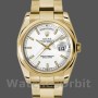 Replica Rolex Day-Date 36mm unisex-118208-Witte wijzerplaat-Goudwit