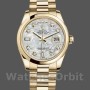 Replica Rolex Day-Date 36mm unisex-118208 Geelgoud-Parelmoer-Diamant wijzerplaat MOP