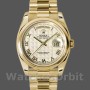 Replica Rolex Day-Date 36mm unisex-118208 Geelgoud-Rijns cijfer Piramide-Ivoor wijzerplaat Ivoor