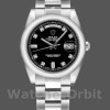 Replica Rolex Day-Date 36mm unisex-118209-zwarte wijzerplaat zwart
