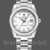Replica Rolex Day-Date 36mm Unisex-118209-Wit Gold-Oyster Armband-Witte Wijzerplaat Wit<br />