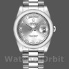 Replica Rolex Day-Date 36mm voor heren-118209-Wit goud-Zilveren wijzerplaat-Automatisch zilver