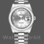 Replica Rolex Day-Date 36mm voor heren-118209-Wit goud-Zilveren wijzerplaat-Automatisch zilver