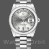 Replica Rolex Day-Date 36mm Unisex-118209-Witgoud-Zilver Diamanten Wijzerplaat-Automatisch Zilver