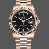 Replica Rolex Day-Date 36mm voor heren-118235-Zwarte wijzerplaat-Rose Gold Black