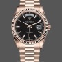 Replica Rolex Day-Date 36mm voor heren-118235-Zwarte wijzerplaat-Rose Gold Black