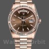 Replica Rolex Day-Date 36mm Unisex-118235-Everose Gold-Chocolate Dial Chocolade
