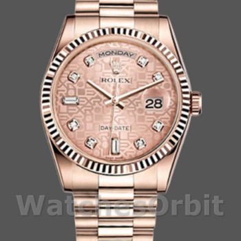 Replica Rolex Day-Date 36mm Dames-118235-Everose Goud-Roze Jubileum Wijzerplaat Roze Jubileum