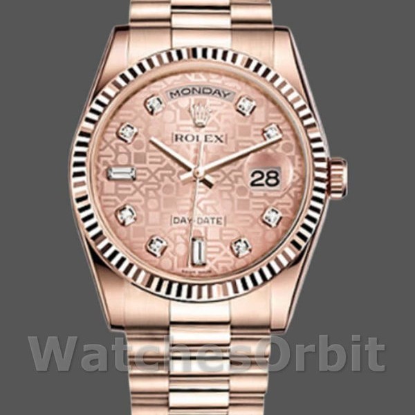 Replica Rolex Day-Date 36mm Dames-118235-Everose Goud-Roze Jubileum Wijzerplaat Roze Jubileum