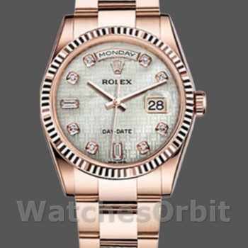 Replica Rolex Day-Date 36mm Unisex-118235-Parelmoer-Witte Wijzerplaat MOP