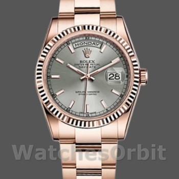 Replica Rolex Day-Date 36mm Unisex-118235-Rhodium Grey Dial Rhodium Grey