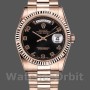 Replica Rolex Day-Date 36mm unisex-118235-Rose Gold-Black Arabic Dial Zwart