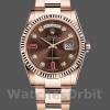 Replica Rolex Day-Date 36mm Unisex-118235-Rose Gold-Chocolate Diamond Dial Chocolade