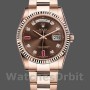 Replica Rolex Day-Date 36mm Unisex-118235-Rose Gold-Chocolate Diamond Dial Chocolade
