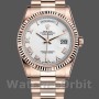 Replica Rolex Day-Date 36mm voor heren-118235-Witte wijzerplaat-Gefleerde hiel Wit
