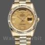 Replica Rolex Day-Date 36mm Unisex-118238-Arabische-cijferige Golf-Kampagne Wijzerplaat-Geel Goud