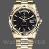 Replica Rolex Day-Date 36mm Heren-118238-Zwarte Wijzerplaat-Roestvrij Staal Zwart